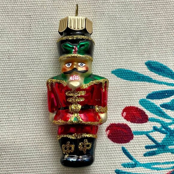 Celebrations by Radko Y2K Christmas Ornament Nutcracker Glass Retro Toy Soldier - Picture 1 of 4